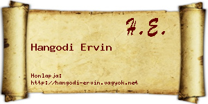 Hangodi Ervin névjegykártya