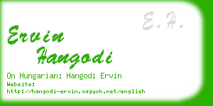 ervin hangodi business card